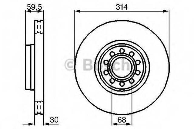 BOSCH 0986478617 Передние тормозные диски в наличии Тернополь