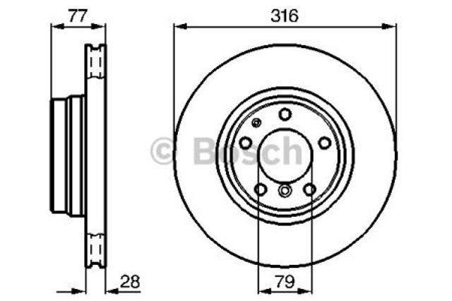 Диск тормозной передний 0986478622 BOSCH