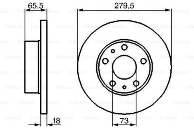 Передний тормозной диск 0986478843 BOSCH