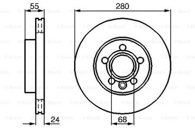 Передний тормозной диск 0986478846 BOSCH