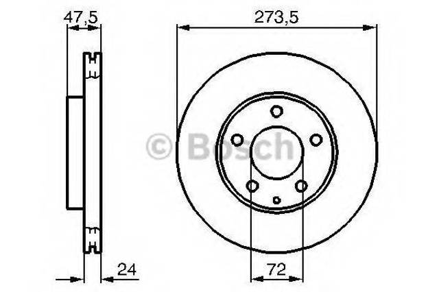 Передний тормозной диск 0986479034 BOSCH