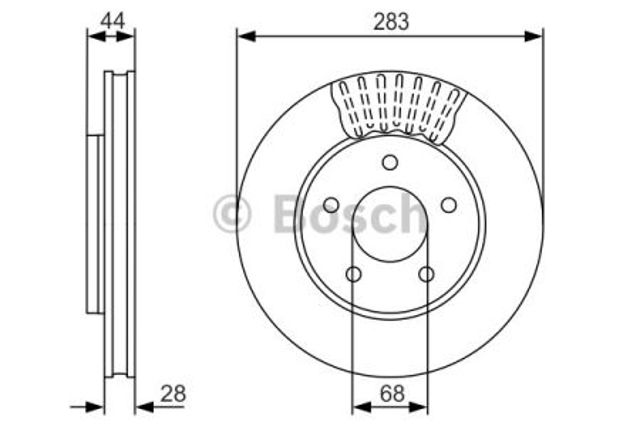 Диск тормозной передний 0986479091 BOSCH
