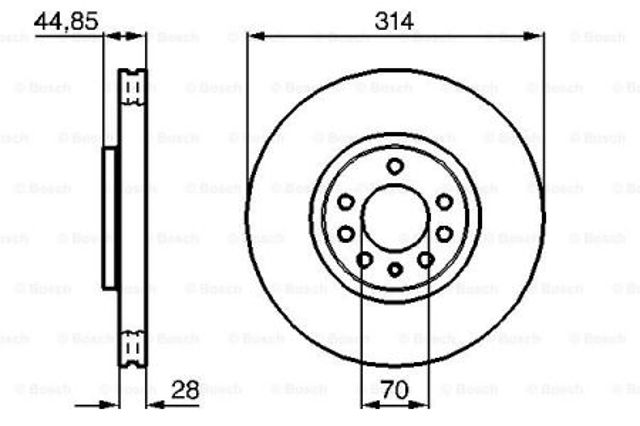 Диск тормозной передний 0986479143 BOSCH