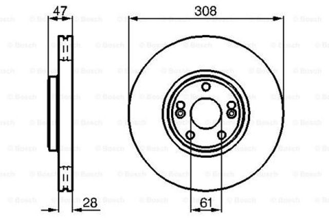 Диск тормозной передний 0986479198 BOSCH