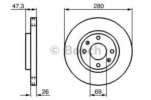 Диск тормозной передний 0986479229 BOSCH