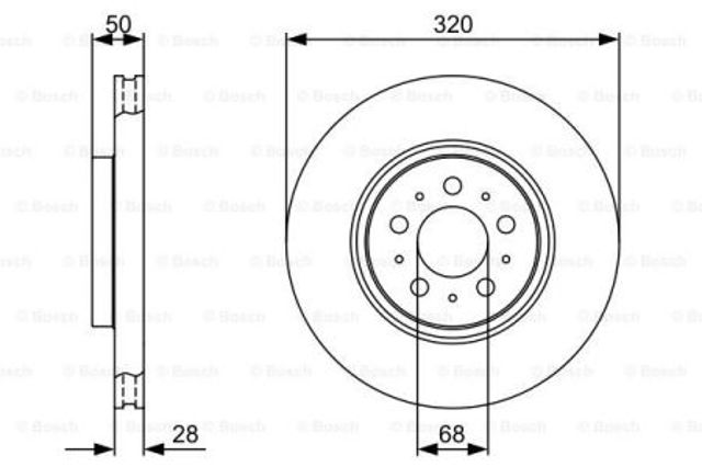 BOSCH 0986479321 Диск тормозной передний в наличии Ирпень