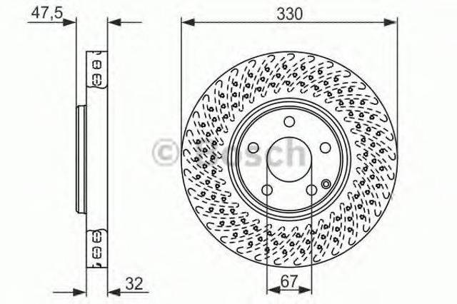 Диск тормозной передний 0986479334 BOSCH