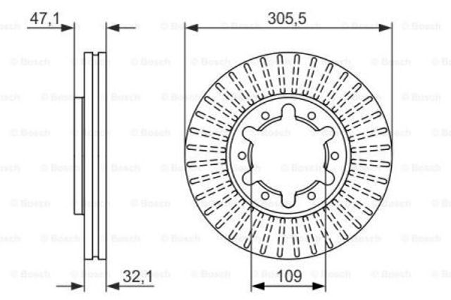Диск тормозной передний 0986479359 BOSCH