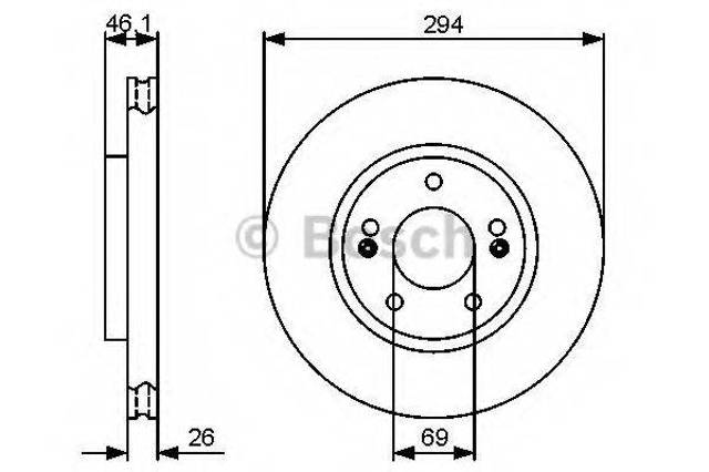 Диск тормозной передний 0986479434 BOSCH