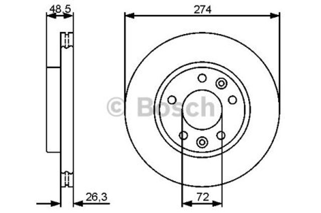 Диск тормозной передний 0986479444 BOSCH