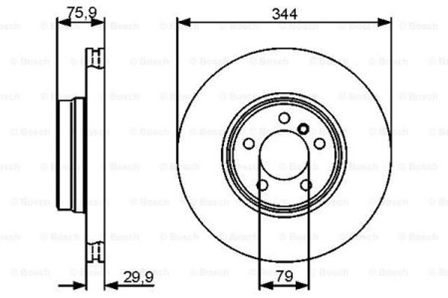 Диск тормозной передний 0986479475 BOSCH