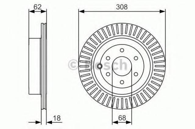 BOSCH 0986479533 Диск тормозной задний в наличии Запорожье