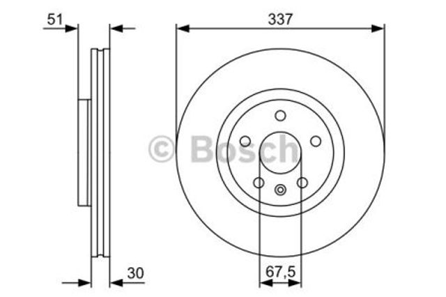 Диск тормозной передний 0986479545 BOSCH