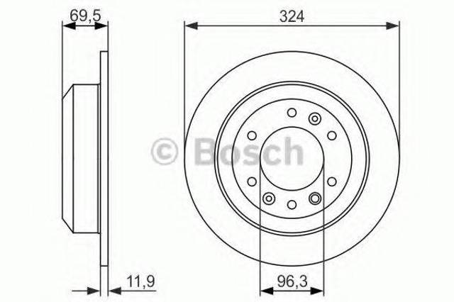 Тормозной диск 0986479598 BOSCH