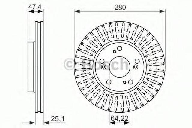 Диск тормозной передний 0986479625 BOSCH