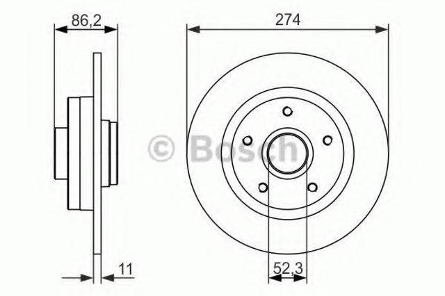 Задний дисковый тормоз 0986479682 BOSCH