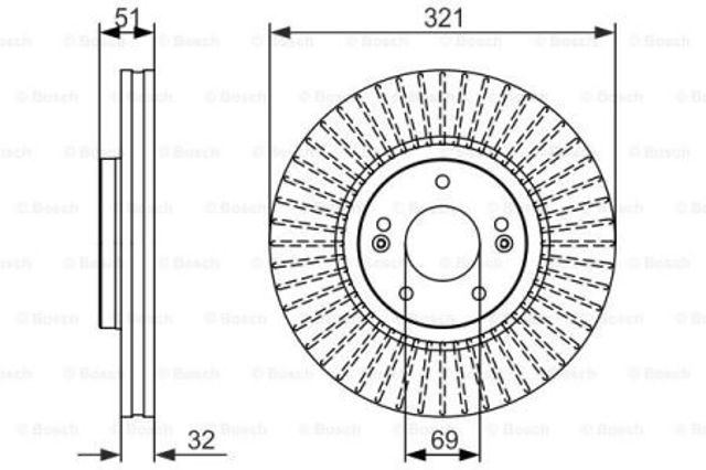 Передний тормозной диск 0986479692 BOSCH
