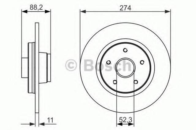 0986479695 BOSCH Диск тормозной задний купить в Ирпень