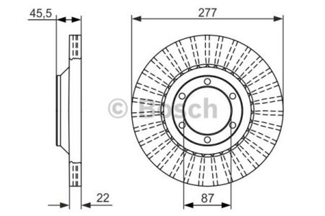 Диск тормозной передний 0986479702 BOSCH