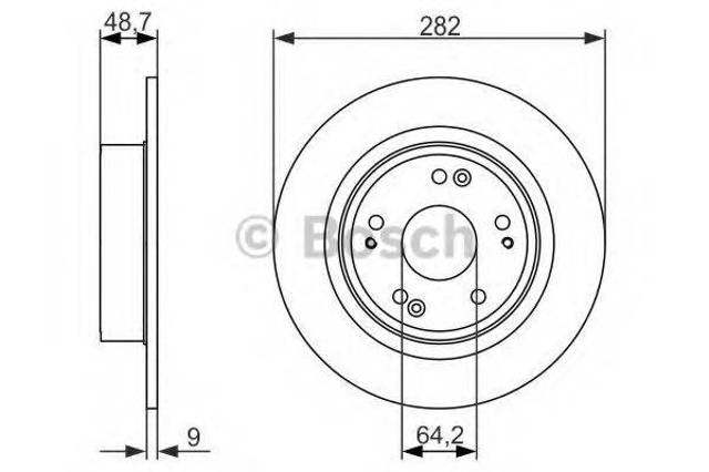 Диск тормозной задний 0986479738 BOSCH