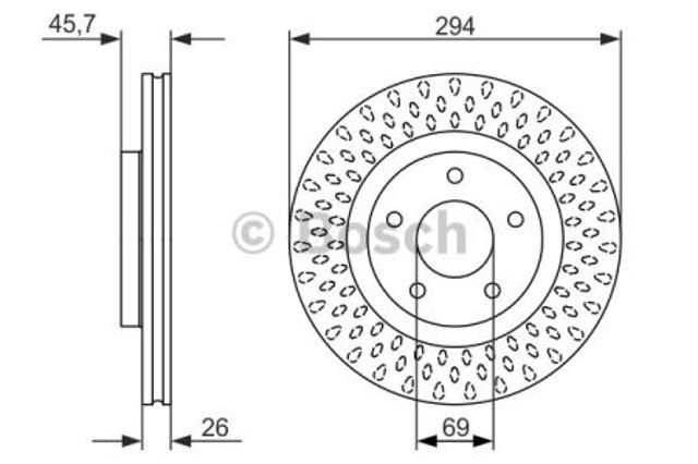 Диск тормозной передний 0986479751 BOSCH