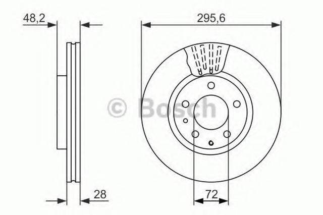 Передний тормозной диск 0986479758 BOSCH