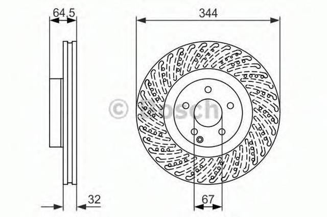 Передний тормозной диск 0986479764 BOSCH