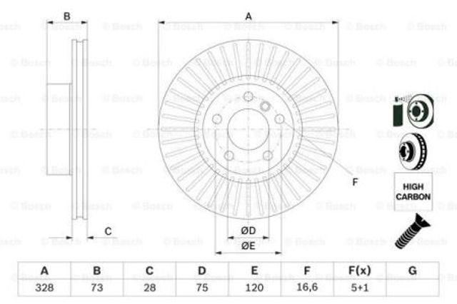 Ротор тормозной 0986479771 BOSCH