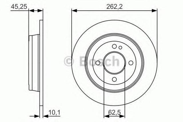 Диск тормозной задний 0986479A44 BOSCH
