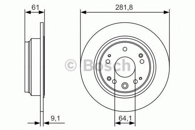 Тормозной диск 0986479A91 BOSCH