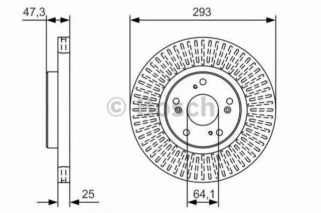 Диск тормозной передний 0986479B02 BOSCH