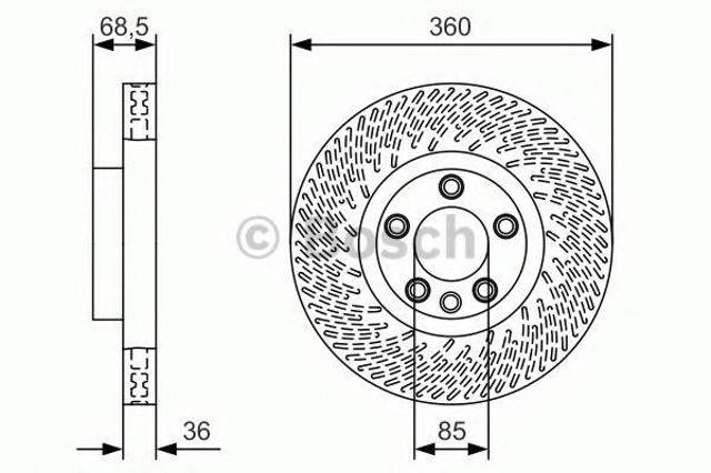 Диск тормозной передний 0986479B12 BOSCH