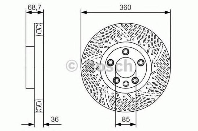 Передний тормозной диск 0986479B13 BOSCH