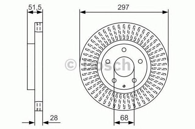Диск тормозной передний 0986479B15 BOSCH