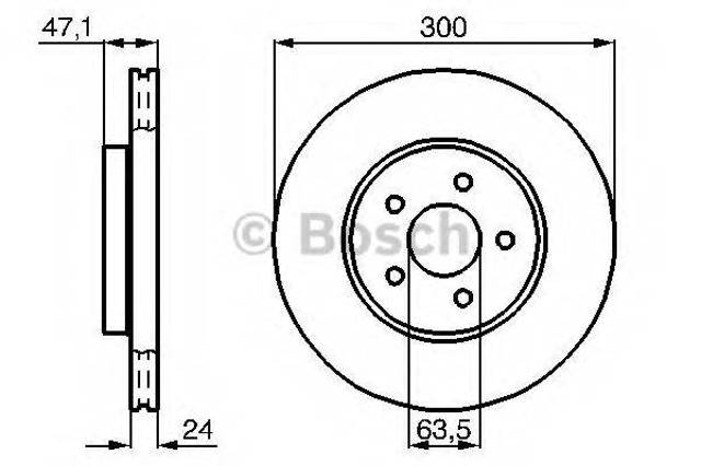Диск тормозной передний 0986479B44 BOSCH
