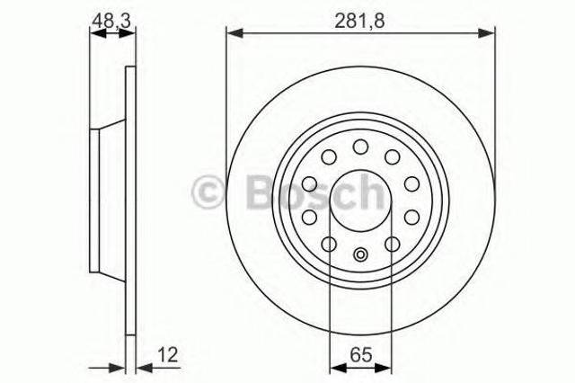 Тормозной диск 0986479B93 BOSCH
