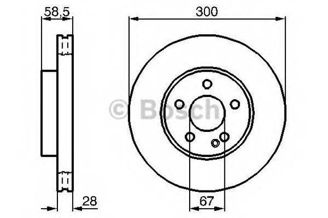 Диск тормозной передний 0986479C50 BOSCH