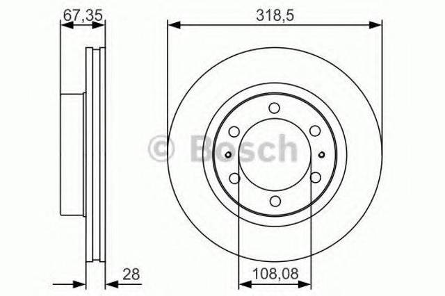 Тормоз дисковый передний 0986479R46 BOSCH