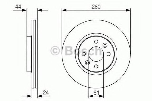 Тормоз дисковый передний 0986479R67 BOSCH