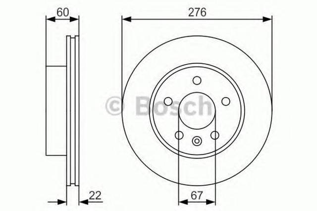 Передний тормозной диск 0986479R95 BOSCH