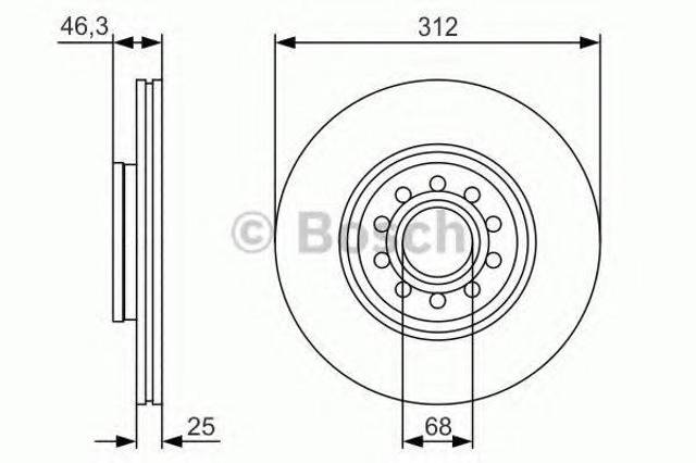 Диск тормозной передний 0986479S23 BOSCH