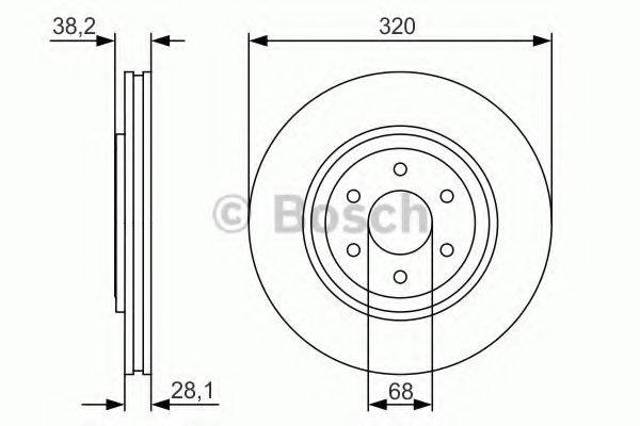 Диск тормозной передний 0986479S35 BOSCH