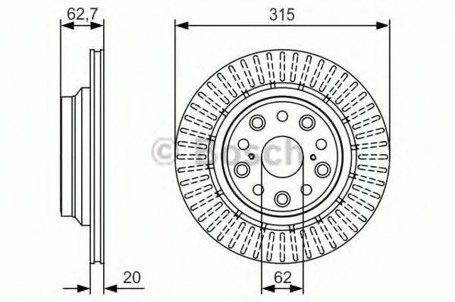 Задний дисковый тормоз 0986479T06 BOSCH