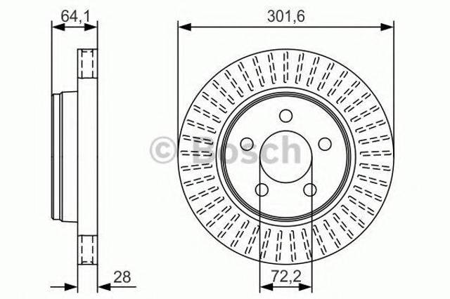 Тормоз дисковый передний 0986479U04 BOSCH