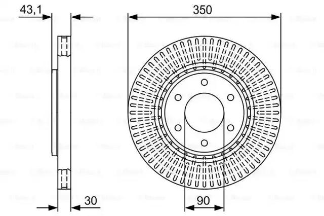 Диск тормозной передний 0986479V51 BOSCH