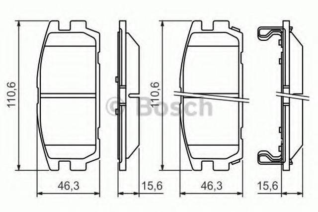 Комплект задних колодок 0986494137 BOSCH