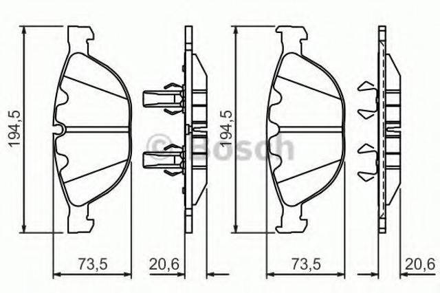 Передние тормозные колодки 0986494349 BOSCH