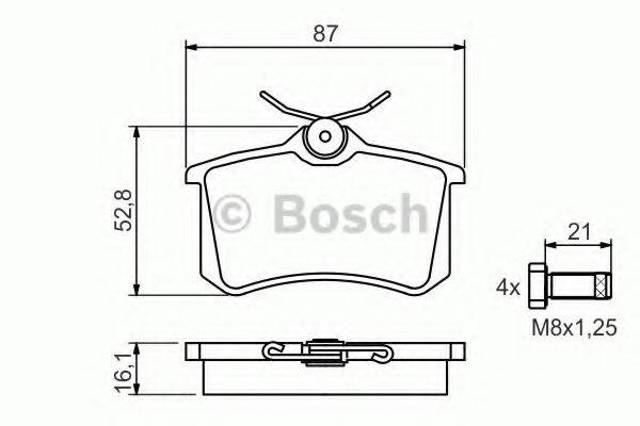 Задние колодки 0986494399 BOSCH
