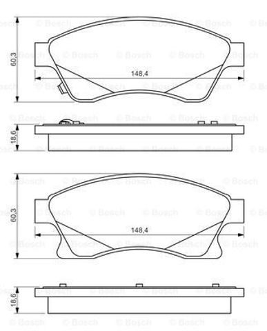 Колодки тормозные дисковые комплект 0986494433 BOSCH