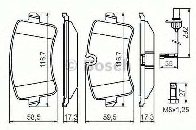 Задние колодки 0986494446 BOSCH
